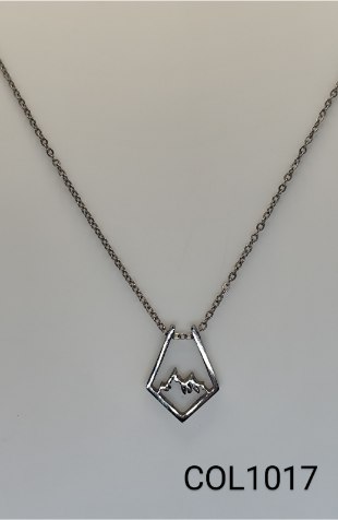 colar  inox pingente montanha