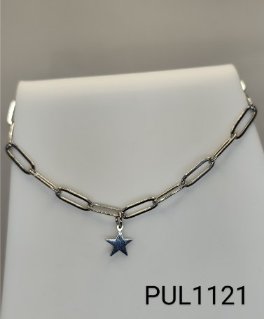 pulseira inox Cartier com pingente estrela