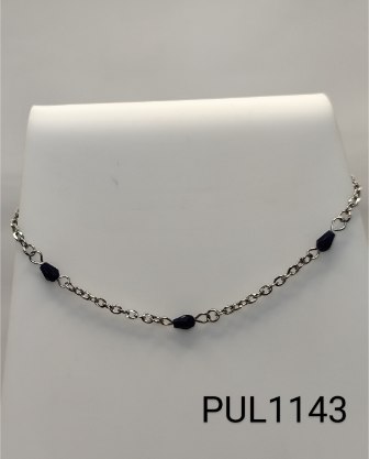 pulseira 21 cm inox corrente com ônix