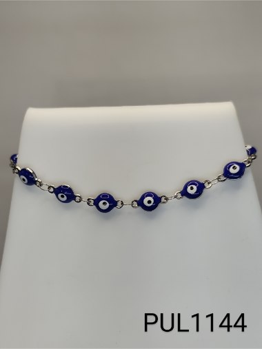 pulseira 21 cm inox corrente com olho grego