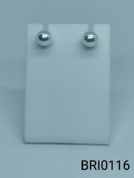 brinco inox pequeno  bolinha pérola branca