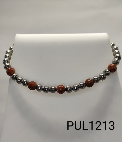 pulseira  inox bolinha marron