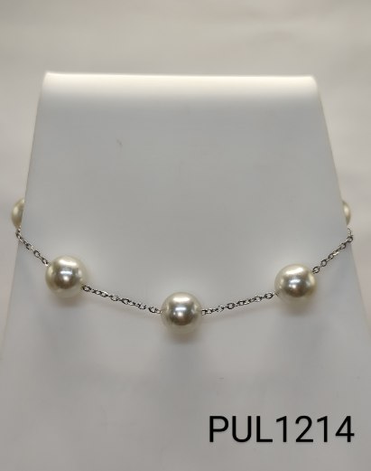 pulseira  inox  pérola