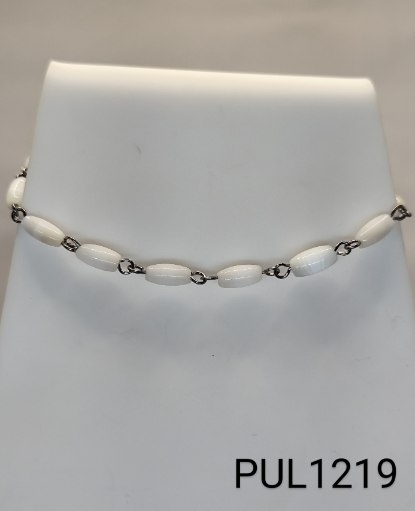 pulseira  inox madrepérola