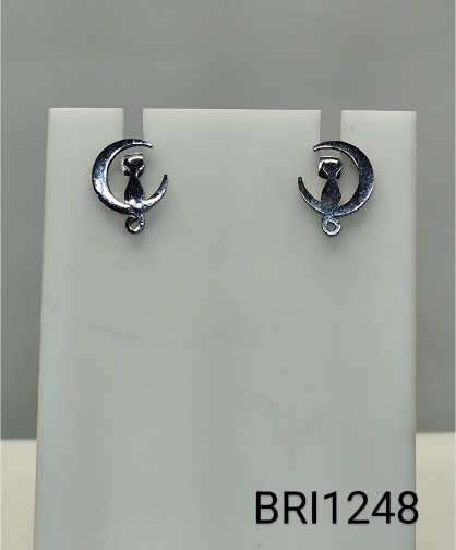 brinco inox gato na meia lua