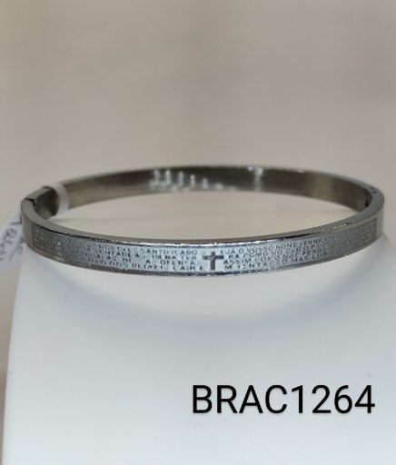bracelete inox  com a inscrição da oração do Pai Nosso