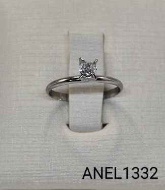 anel inox solitário com  zircônia em forma de coração