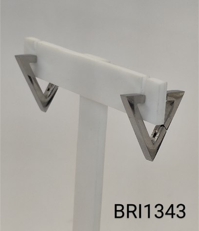 brinco inox argola triângulo