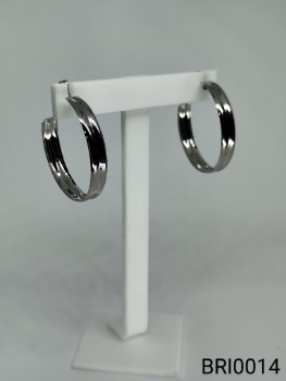 brinco inox argola  redondo fio duplo