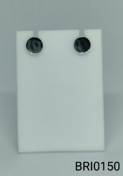 brinco  inox  placa redonda