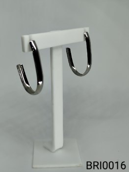 brinco inox argola  forma de "j"