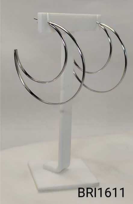 brinco inox argola 2 fios lua