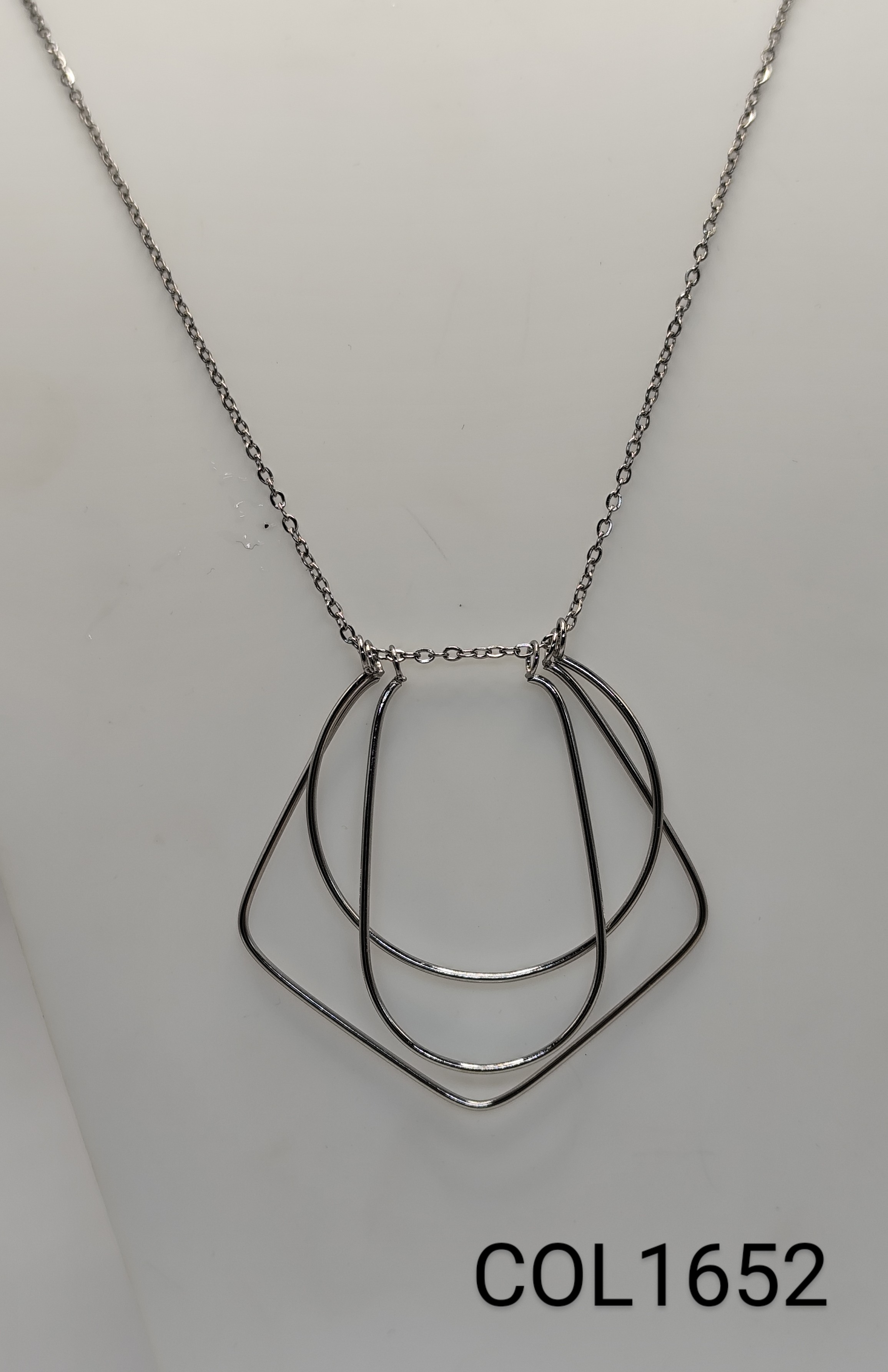 colar inox pingente geométrico