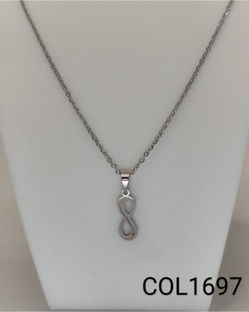 colar inox  pingente infinito