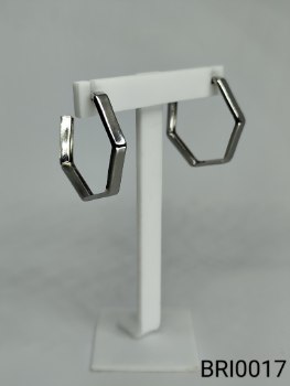 brinco inox argola  geométrica