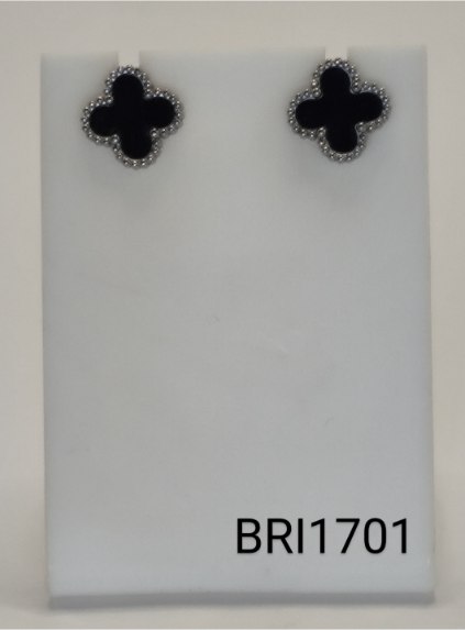 brinco inox trevo preto