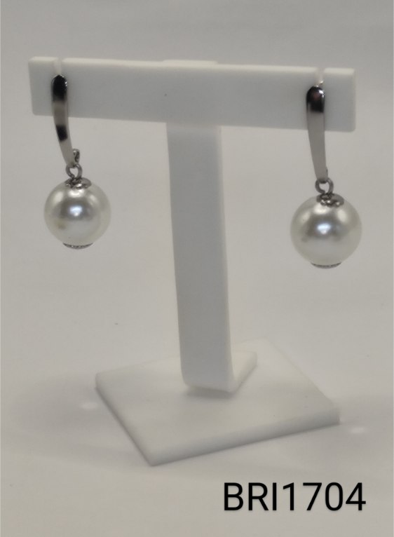 brinco inox pérola