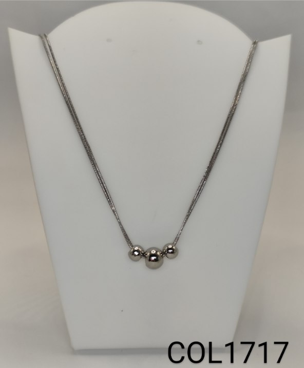 colar inox pingente 3 bolinhas