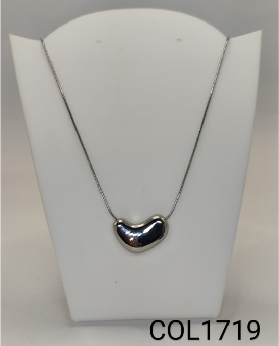 colar inox pingente gota retorcida