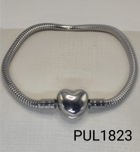 pulseira inox bracelete pandora fecho coração