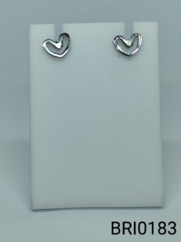brinco inox  coração geométrico