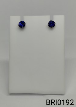 brinco inox zircônia azul