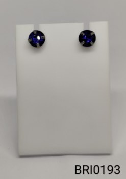 brinco inox pedra preta