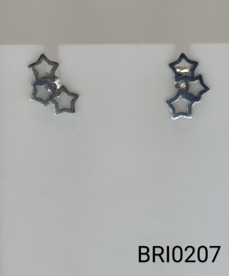 brinco inox 3 estrelinhas vazadas