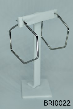 brinco inox argola fecho click  hexágono