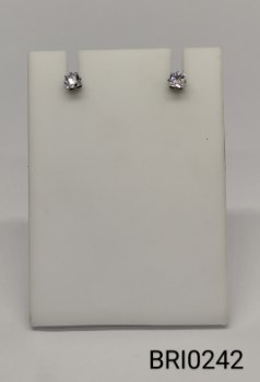 brinco  inox pequeno zircônia transparente