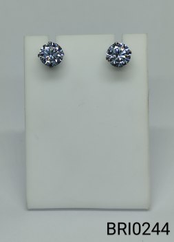 brinco inox flor zircônia