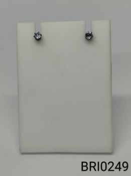 brinco inox zircônia transparente