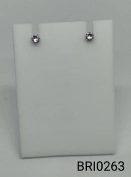 brinco  inox pequeo zircônia transparente