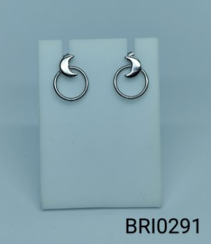 brinco inox círculo com meia lua