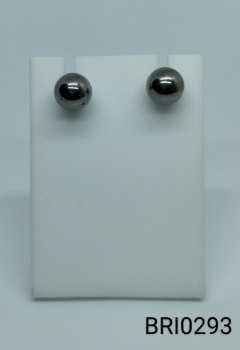 brinco inox bola preta