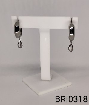 brinco inox argola boleado pingente búzios