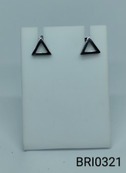 brinco inox  triângulo vazado