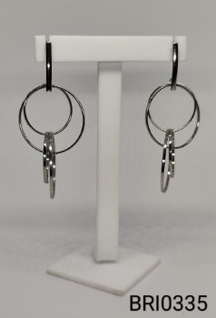 brinco inox grande  argolas encaixadas umas nas outras