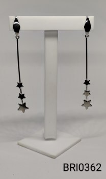 brinco inox haste 3 estrelinhas