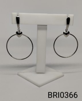 brinco inox aro redondo coraçãozinho