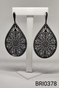 brinco inox gota desenhada