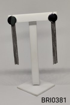 brinco inox chapa redonda vários fios