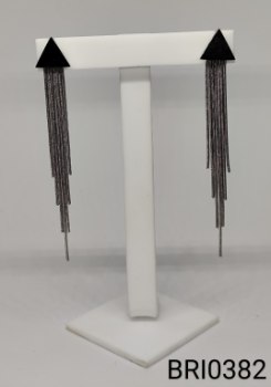 brinco inox chapa triângulo vários fios