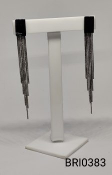 brinco inox chapa quadrada vários fios