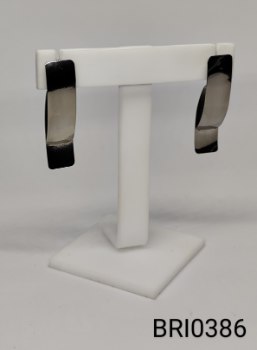 brinco inox 2 peças retangulares encaixadas