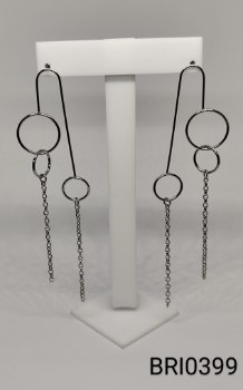 brinco inox corrente aro e hastes