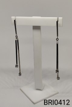 brinco inox forma de "u" zircônia transparente