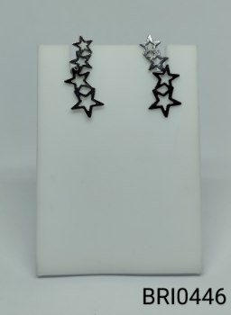 brinco inox 4 estrelinhas  encaixadas