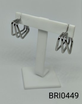 brinco inox com 3 argolas geométricas