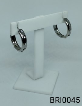 brinco inox argola médio boleado zirconia